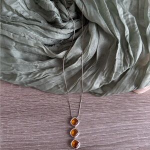 Carolee Silver Dangle Necklace, 925 Vintage . 19” Long